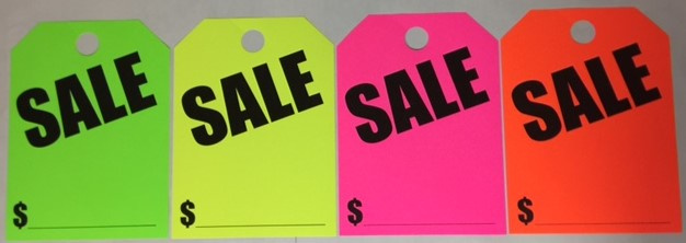 SALE Signs & WAS/NOW Signs - 4 Colors Available (Also Blank Signs)